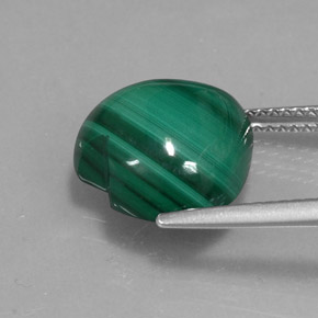 Malaquita verde natural de 10,71 ct, forma de corazón, opaco