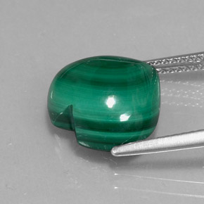 Malaquita Verde multicolor natural de 9.29 ct, Forma de corazón, Opaco