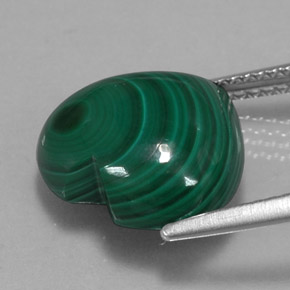Malaquita verde natural de 9,08 ct, forma de corazón, opaco