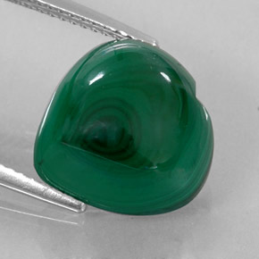 Malaquita verde natural de 12,75 ct, forma de corazón, opaco