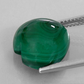 Malaquita verde natural de 12,75 ct, forma de corazón, opaco