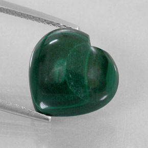 Malaquita verde natural de 10,57 ct, forma de corazón, opaco