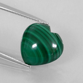 Malaquita verde natural de 8,74 ct, forma de corazón, opaco