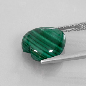 Malaquita verde natural de 8,74 ct, forma de corazón, opaco