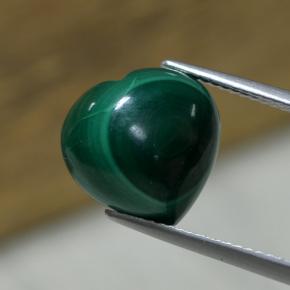 Malaquita verde natural de 8,34 ct, forma de corazón, opaco