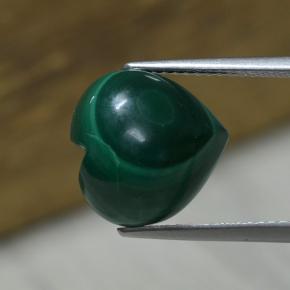 Malaquita verde natural de 8,34 ct, forma de corazón, opaco