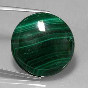 Malaquita verde natural de 38,87 ct, corte redondo, opaco