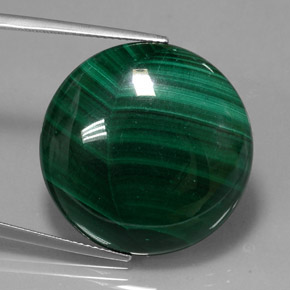 Malaquita verde natural de 39,62 ct, corte redondo, opaco