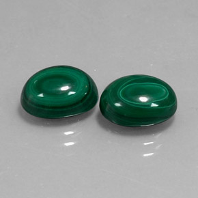Gemas de Malaquita Verde multicolor natural de  ct, Corte Óvalo, Opaco