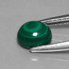 Malaquita Verde multicolor natural de 1.22 ct, Corte Óvalo, Opaco