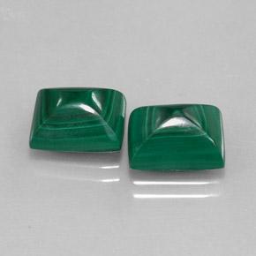 Gemas de malaquita verde natural de 9,41 ct, baguette, opaco