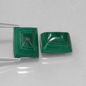 Gemas de malaquita verde natural de 9,41 ct, baguette, opaco
