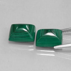 Gemas de malaquita verde natural de 9,41 ct, baguette, opaco