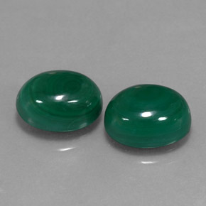 Gemas de Malaquita Verde multicolor natural de  ct, Corte Óvalo, Opaco