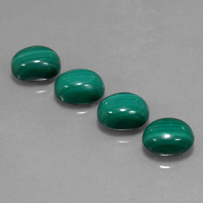 Gemas de malaquita verde natural de  ct, corte óvalo, opaco