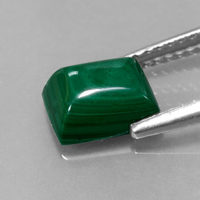 Malaquita verde natural de 2,47 ct, baguette, opaco
