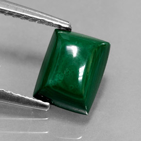 Malaquita verde natural de 2,47 ct, baguette, opaco