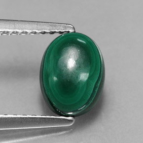 Malaquita verde natural de 2,09 ct, corte óvalo, opaco