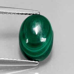 Malaquita verde natural de 3,12 ct, corte óvalo, opaco