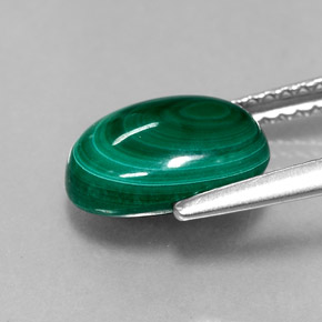 Malaquita verde natural de 3,12 ct, corte óvalo, opaco