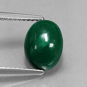 Malaquita verde natural de 3,21 ct, corte óvalo, opaco