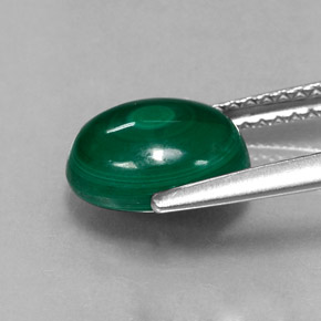 Malaquita verde natural de 3,21 ct, corte óvalo, opaco