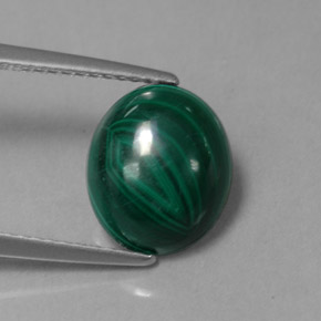 Malaquita verde natural de 3,87 ct, corte óvalo, opaco