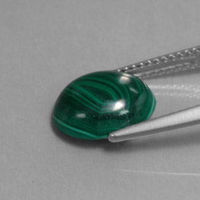 Malaquita verde natural de 3,87 ct, corte óvalo, opaco