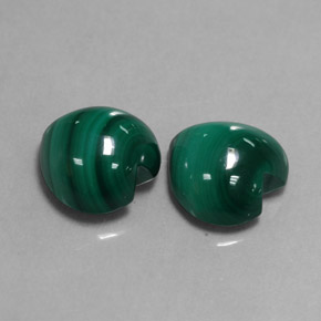 Gemas de malaquita verde natural de  ct, forma de corazón, opaco