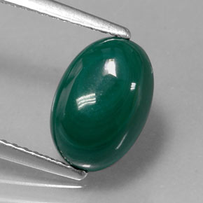 Malaquita verde natural de 3,77 ct, corte óvalo, opaco