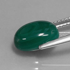 Malaquita verde natural de 3,77 ct, corte óvalo, opaco