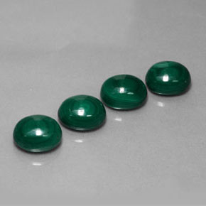 Gemas de malaquita verde natural de  ct, corte óvalo, opaco