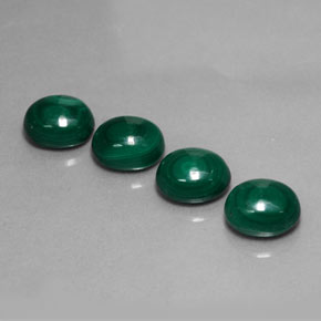 Gemas de malaquita verde natural de  ct, corte óvalo, opaco