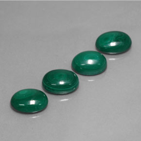 Gemas de malaquita verde natural de  ct, corte óvalo, opaco