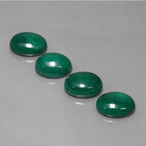 Gemas de malaquita verde natural de  ct, corte óvalo, opaco