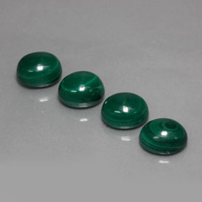 Gemas de malaquita verde natural de  ct, corte óvalo, opaco