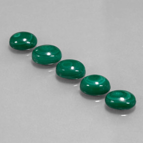 Gemas de Malaquita Verde multicolor natural de  ct, Corte Óvalo, Opaco