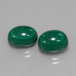 Gemas de malaquita verde natural de  ct, corte óvalo, opaco