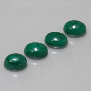 Gemas de malaquita verde natural de  ct, corte óvalo, opaco