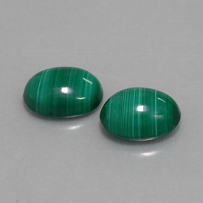 Gemas de Malaquita Verde multicolor natural de  ct, Corte Óvalo, Opaco