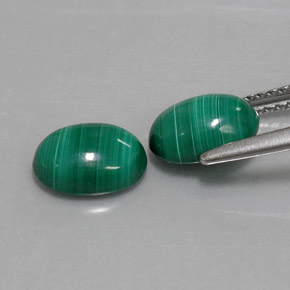 Gemas de Malaquita Verde multicolor natural de  ct, Corte Óvalo, Opaco