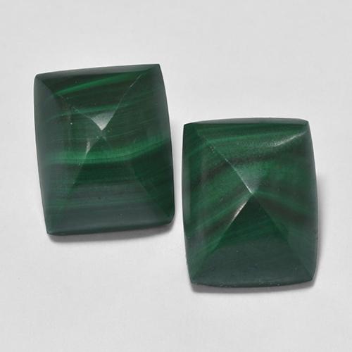 Gemas de malaquita verde natural de 9,39 ct, baguette, opaco