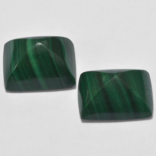 Gemas de malaquita verde natural de 9,39 ct, baguette, opaco