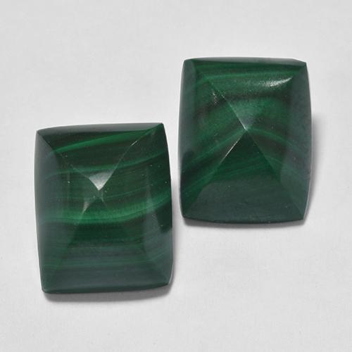 Gemas de malaquita verde natural de 9,39 ct, baguette, opaco
