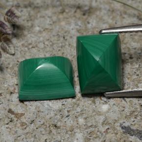 Gemas de malaquita verde natural de 7,67 ct, baguette, opaco