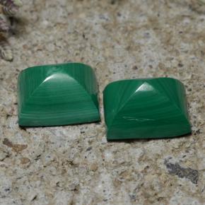 Gemas de malaquita verde natural de 7,67 ct, baguette, opaco