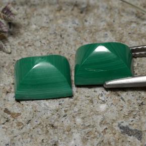 Gemas de malaquita verde natural de 7,67 ct, baguette, opaco