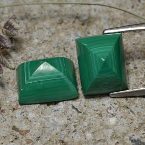 Gemas de malaquita verde natural de 7,83 ct, baguette, opaco
