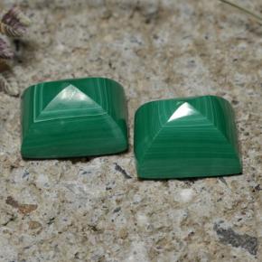 Gemas de malaquita verde natural de 7,83 ct, baguette, opaco