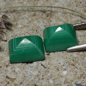 Gemas de malaquita verde natural de 7,83 ct, baguette, opaco